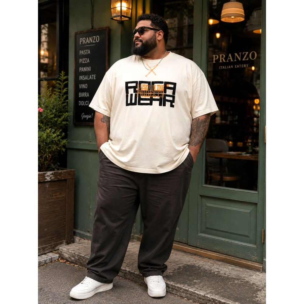 Rocawear Raised in the Projects 4XL Cream Graphic T Shirt Y2K Hip Hop